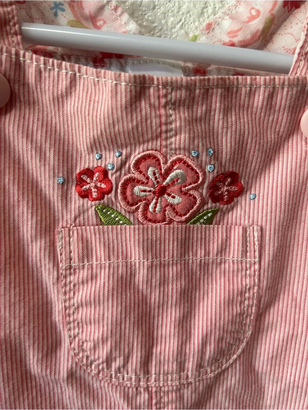 Pink Floral-Trim Girls Dress